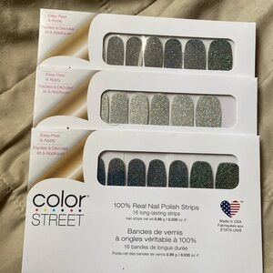 Color street nails grey/black bundle